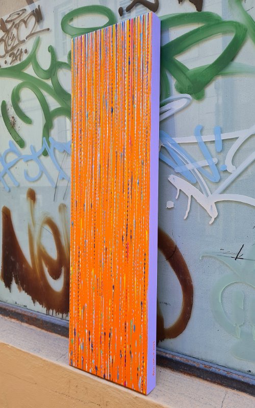 Coloured lines 6 2025, 60x20,  Acryl-Lack auf Holz, € 450